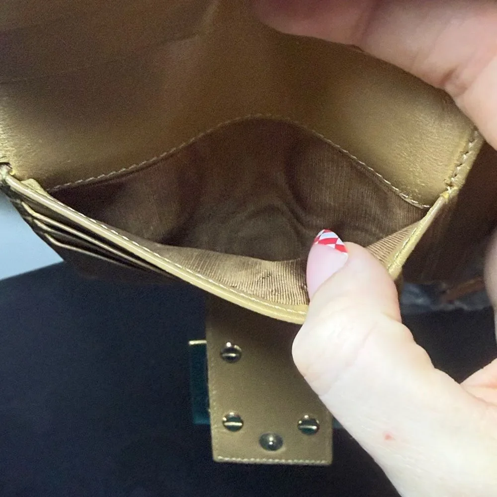 Beige Fendi Zucchino monogram canvas and leather bifold wallet
